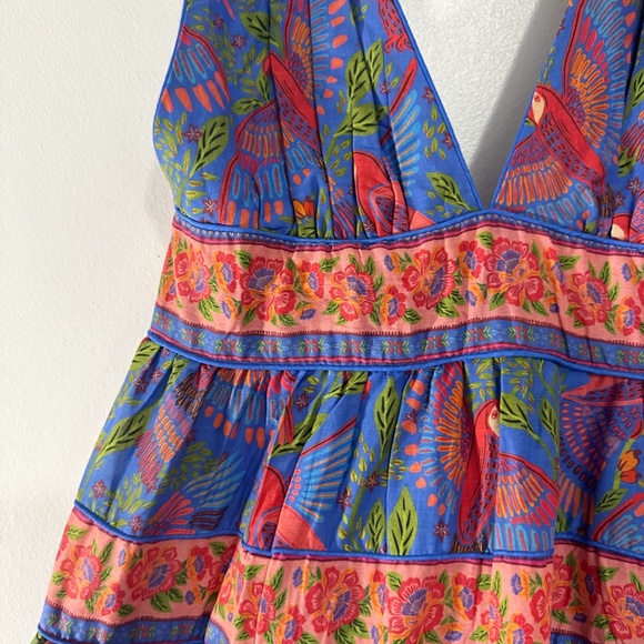 Farm Rio Full length Blue Print Dress - Picture 10 of 11